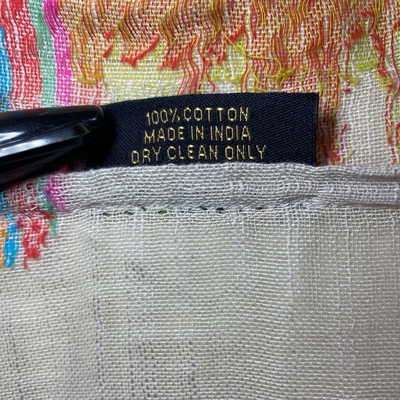 Saachi Colorful Fringe Open Front Sz S Gauzy Kimono Cover Up Festival Lagenlook - Picture 6 of 12